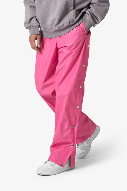 Nylon Snap Track Pants - Pink