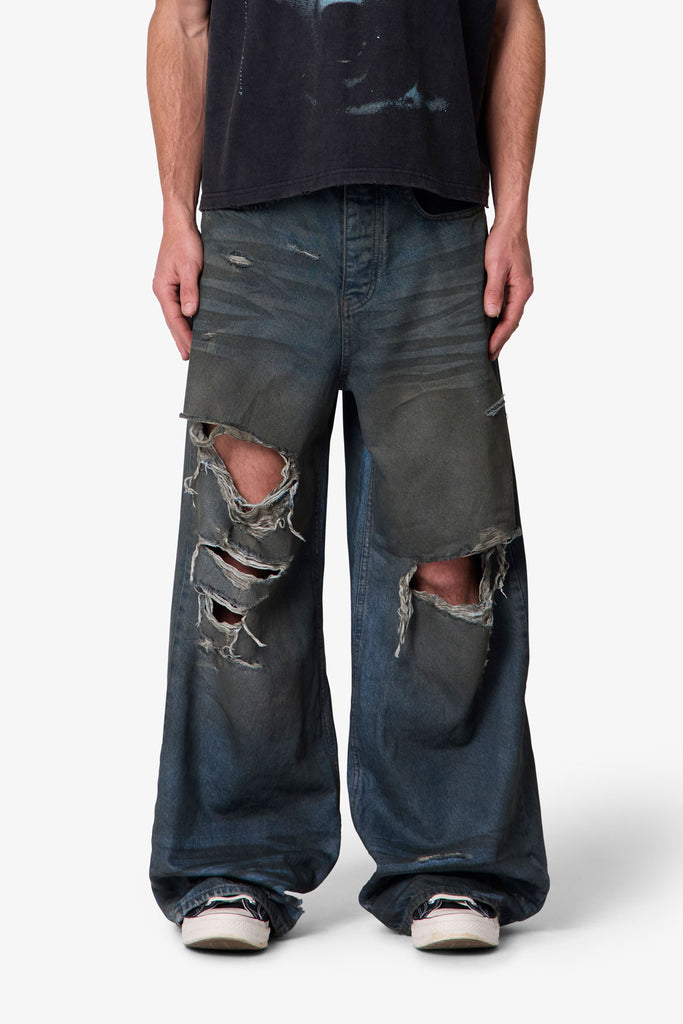 Oil Stain Rave Denim - Blue | mnml