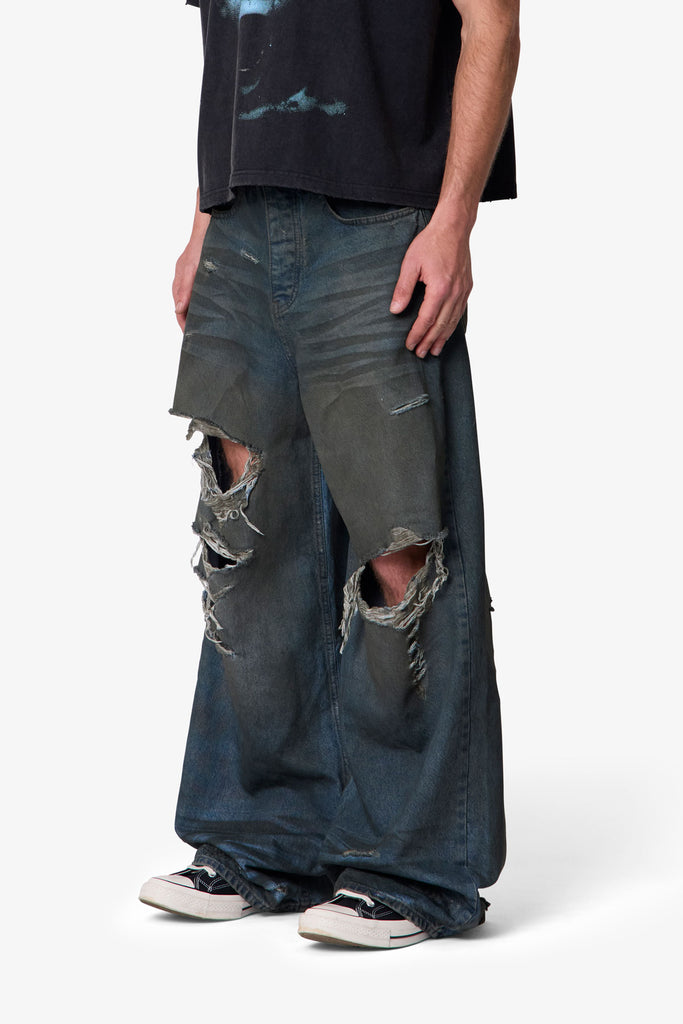 Oil Stain Rave Denim - Blue | mnml