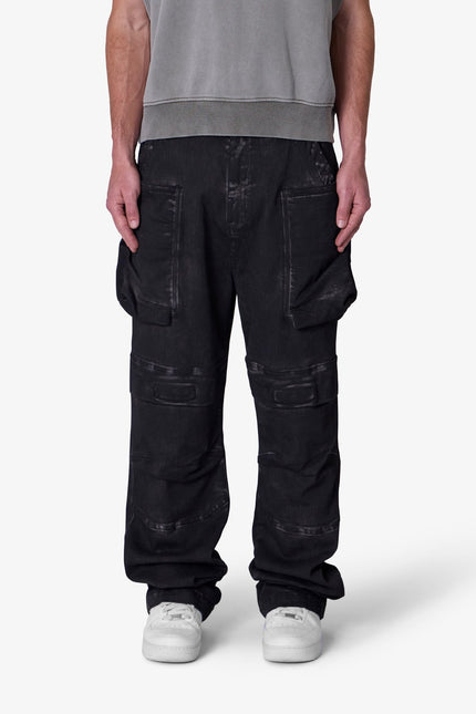 Oil Stretch Cargo Pants - Brown