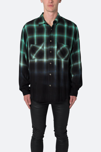 Ombre Flannel Shirt - Black/Green