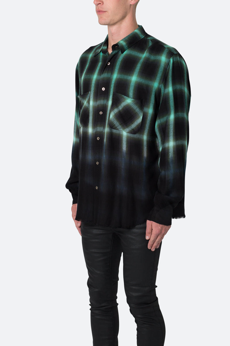 Ombre Flannel Shirt - Black/Green