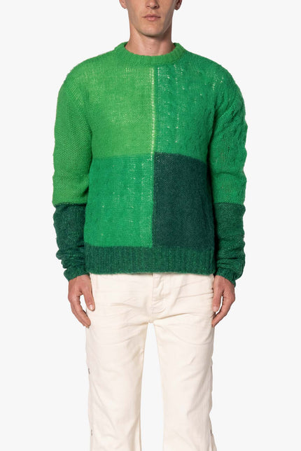 Open Knit Square Sweater - Green