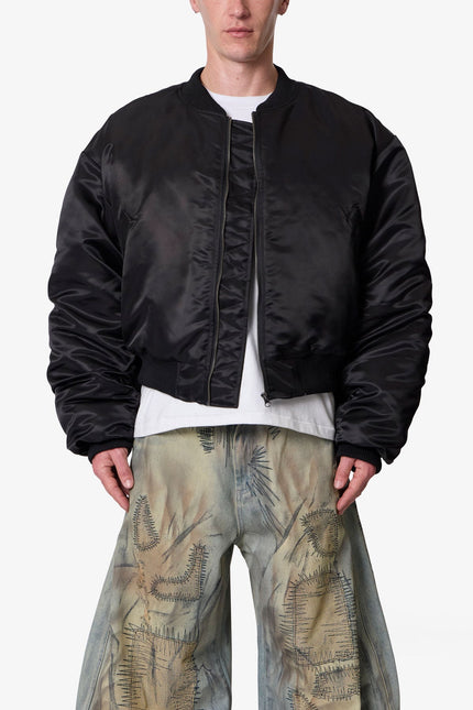 Oversized Bomber Jacket - Black
