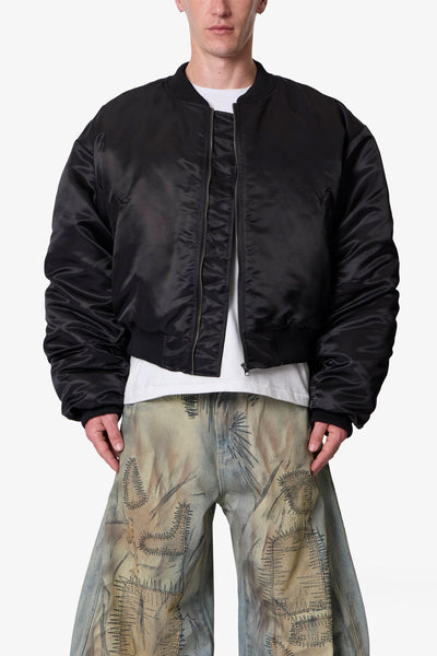 Oversized Bomber Jacket - Black | mnml