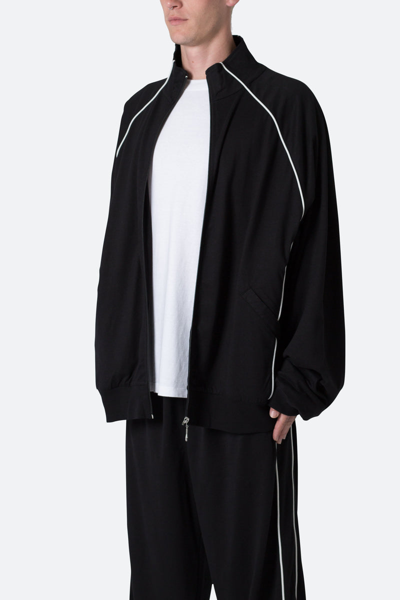 Oversized Jersey Track Jacket Black/White mnml shop now