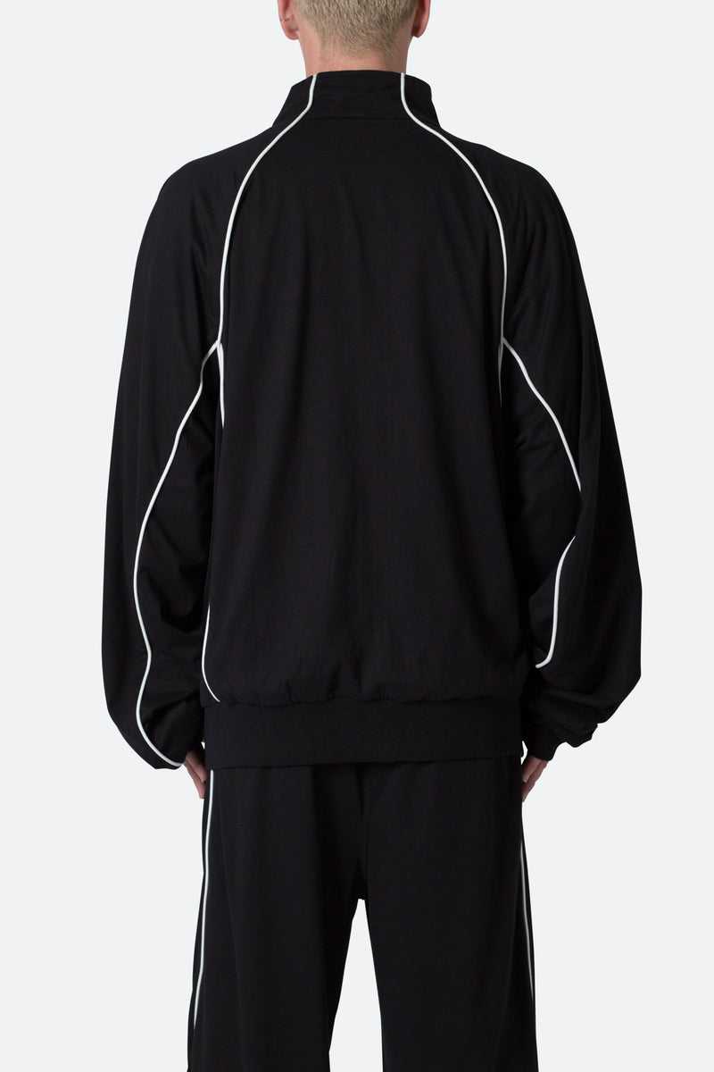 Oversized Jersey Track Jacket Black/White mnml shop now