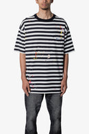 Camiseta con estampado de salpicaduras de pintura - Blanco y negro