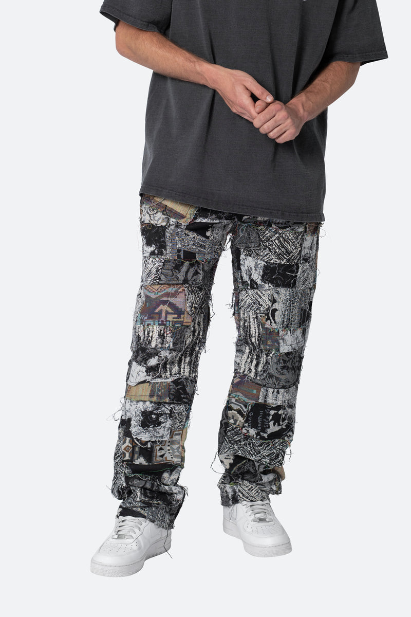 Paneled Blanket Pants Black/White mnml shop now