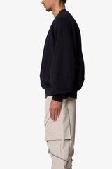 Paneled Crewneck - Black