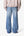 Paneled Distressed Kick Flare Denim - Blue