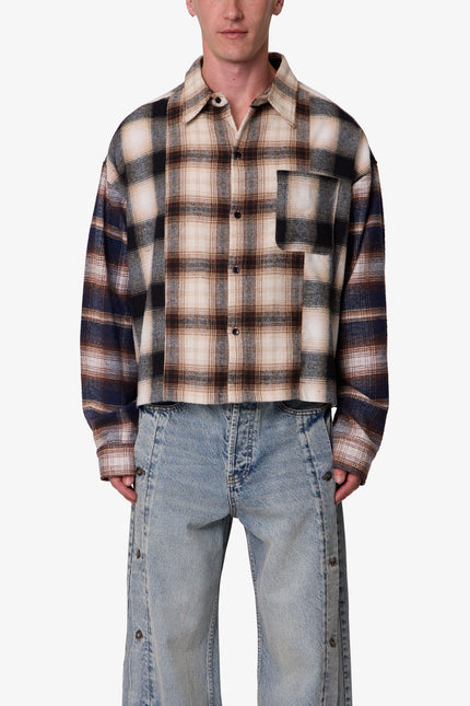 Paneled Flannel Shirt - Multi