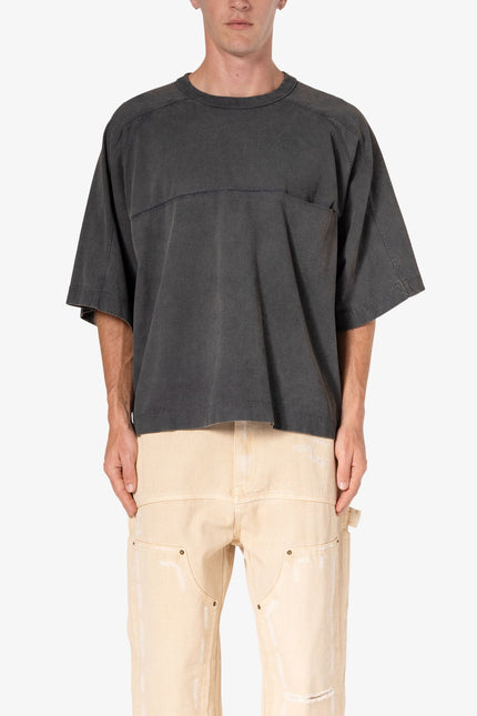 Paneled Hidden Pocket Tee - Washed Black