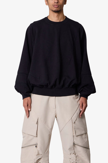 Paneled Crewneck - Black