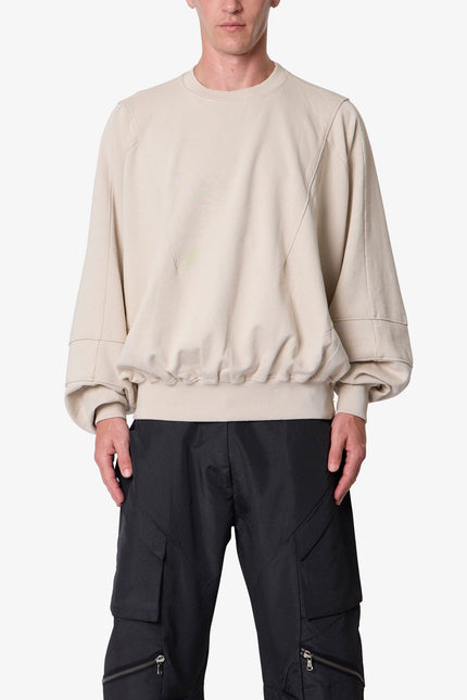 Paneled Crewneck - Bone