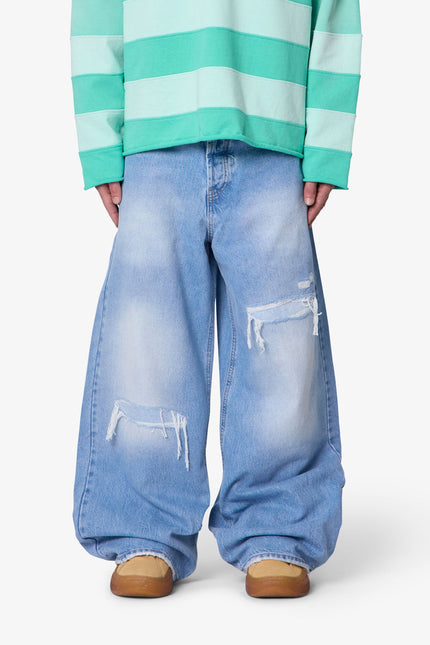 Patched Rave Denim - Washed Blue