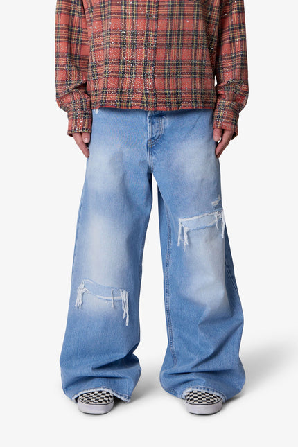 Patched Rave Denim - Washed Blue
