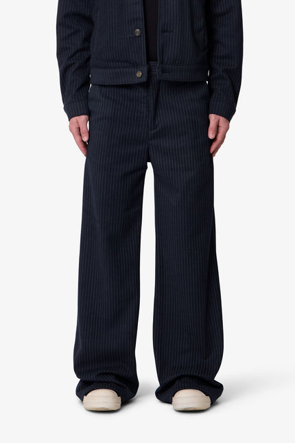 Pinstripe Bootcut Trouser - Black/White