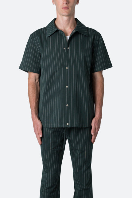 Pinstripe Short Sleeve Shirt - Green