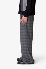 Plaid Barrel Trouser Pants - Grey