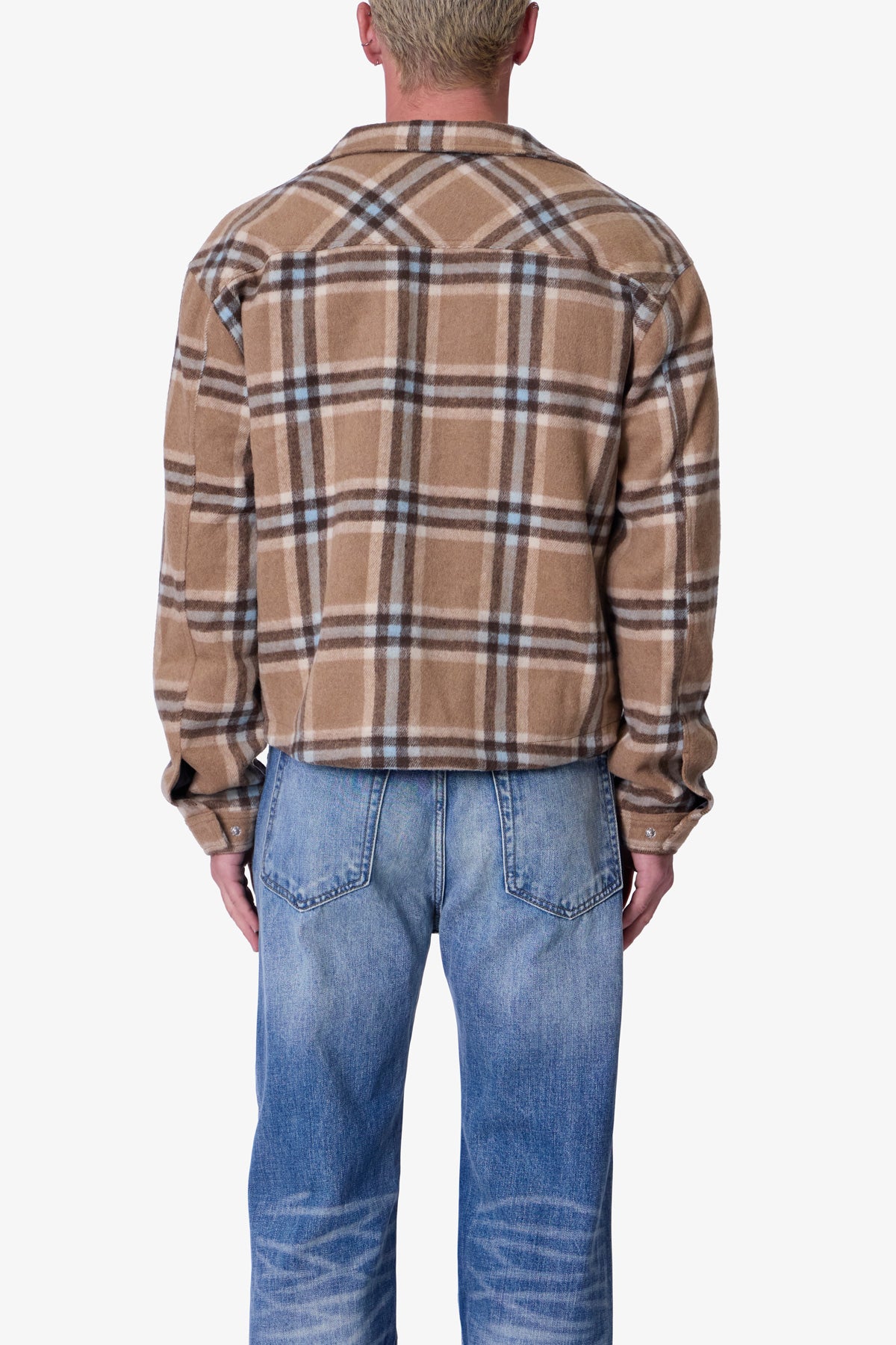 Plaid Flannel Front Zip Jacket - Brown/Cream | mnml | shop now Plaid Flannel Front Zip Jacket - Brown/Cream | mnml | shop now