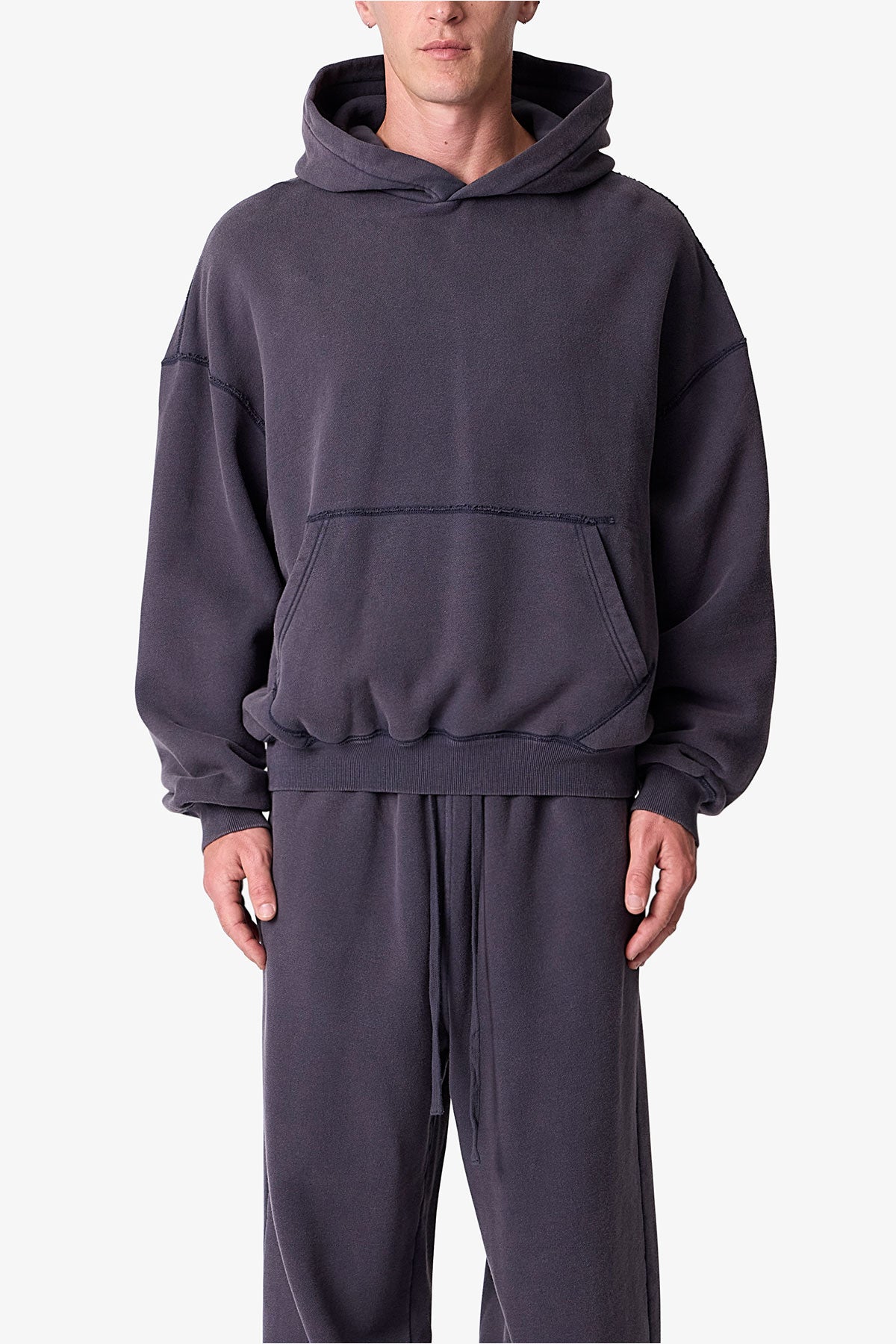 Zip Hoodie - Washed Maroon | mnml