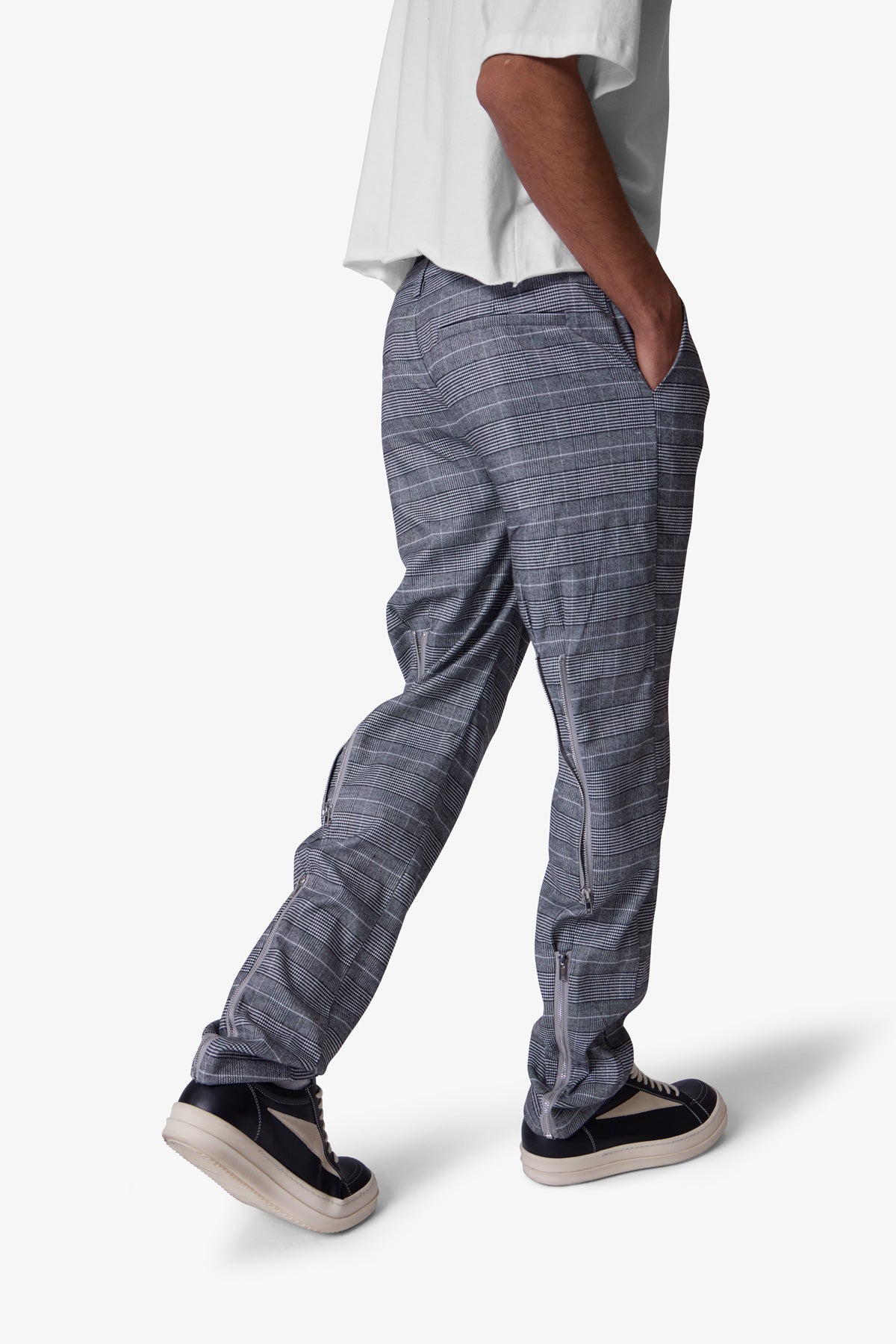 Punk Zip Trouser Pants - Black/Grey | mnml