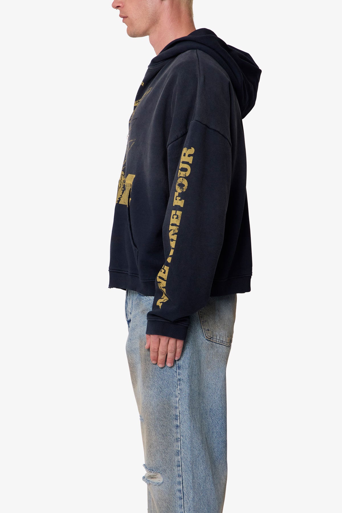 Quiet Zip Up Hoodie - Washed Black | mnml