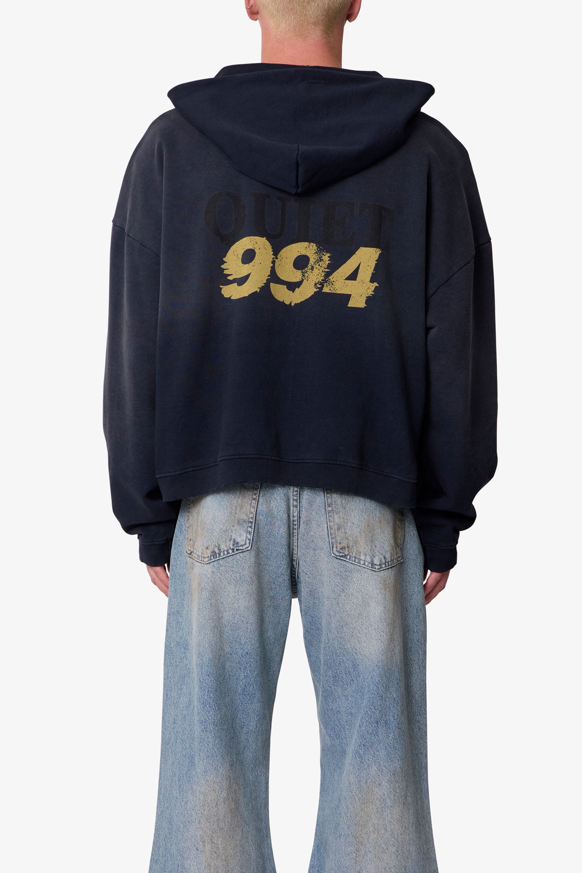 Quiet Zip Up Hoodie - Washed Black | mnml