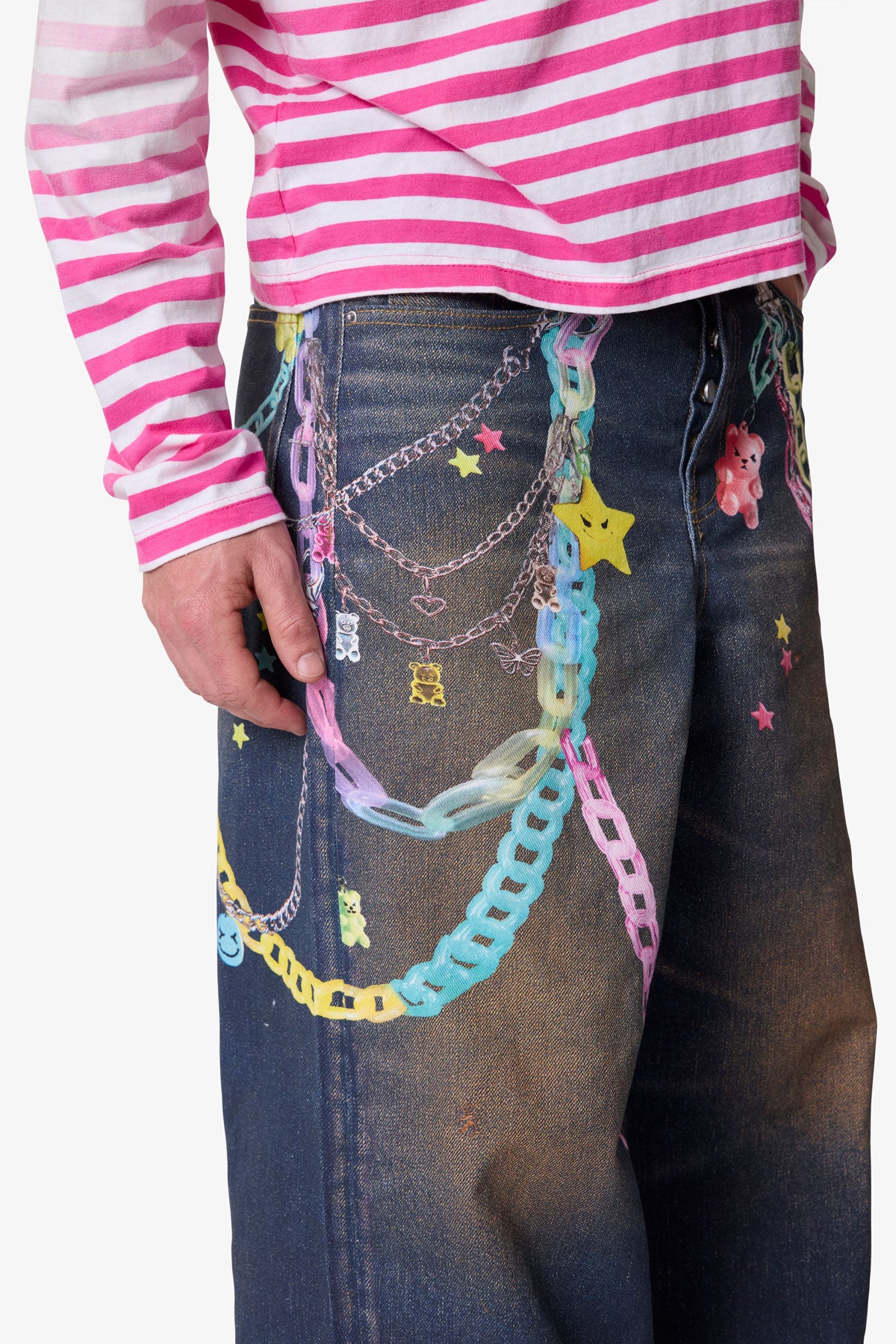 AAKAM Chain Graphic Denim Pants (Blue) AAKAM 【公式通販】