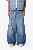Jean imprimé à chaînes Rave - Bleu vintage