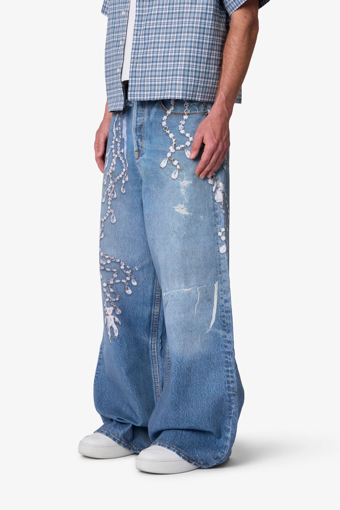 Rave Chain Printed Denim - Vintage Blue | mnml