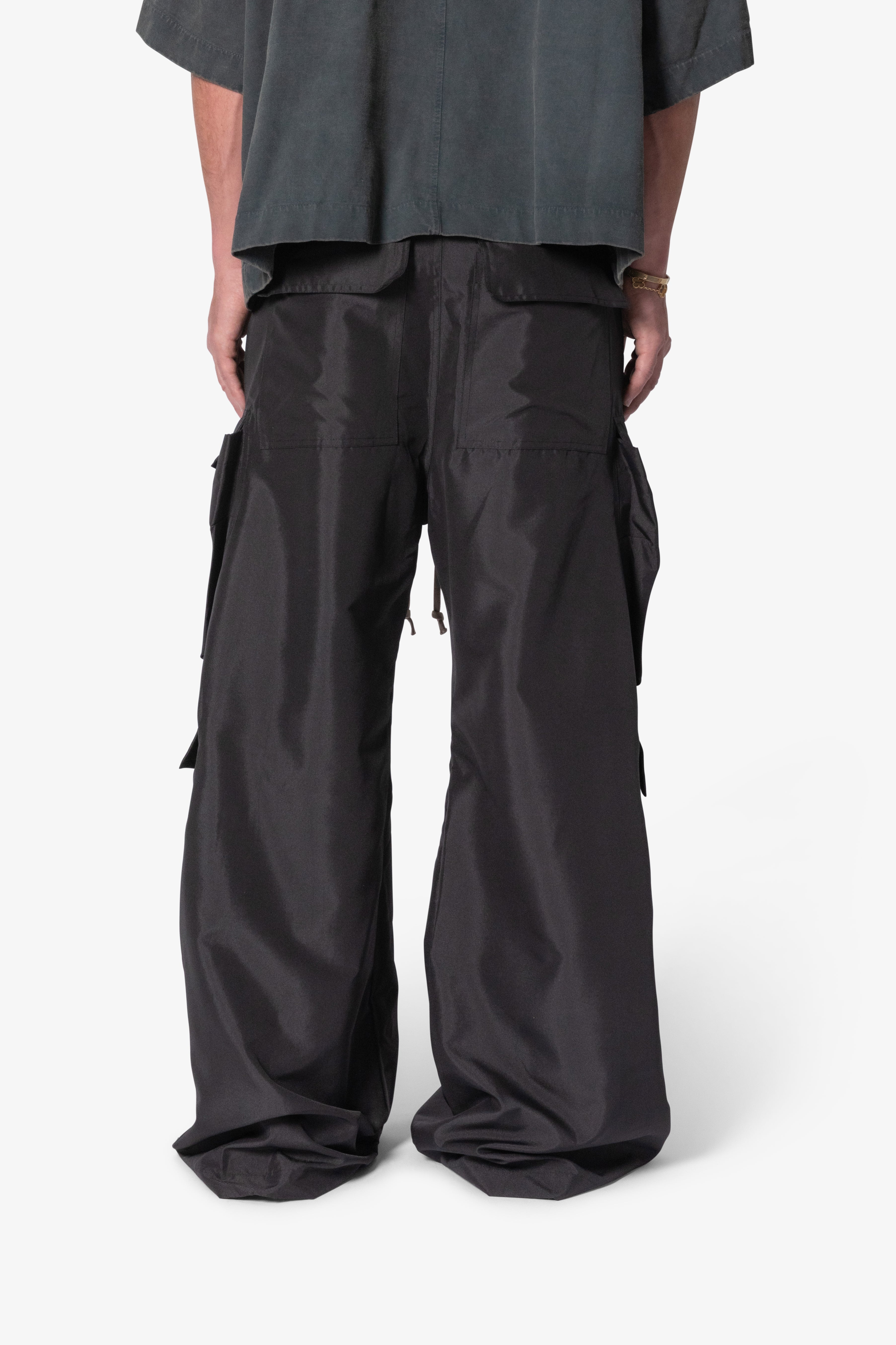 Black Double Cargo Rave Pants | mnml