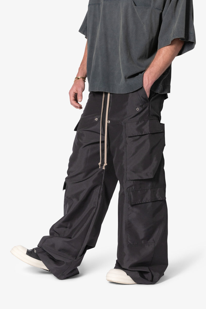 Black Double Cargo Rave Pants | mnml