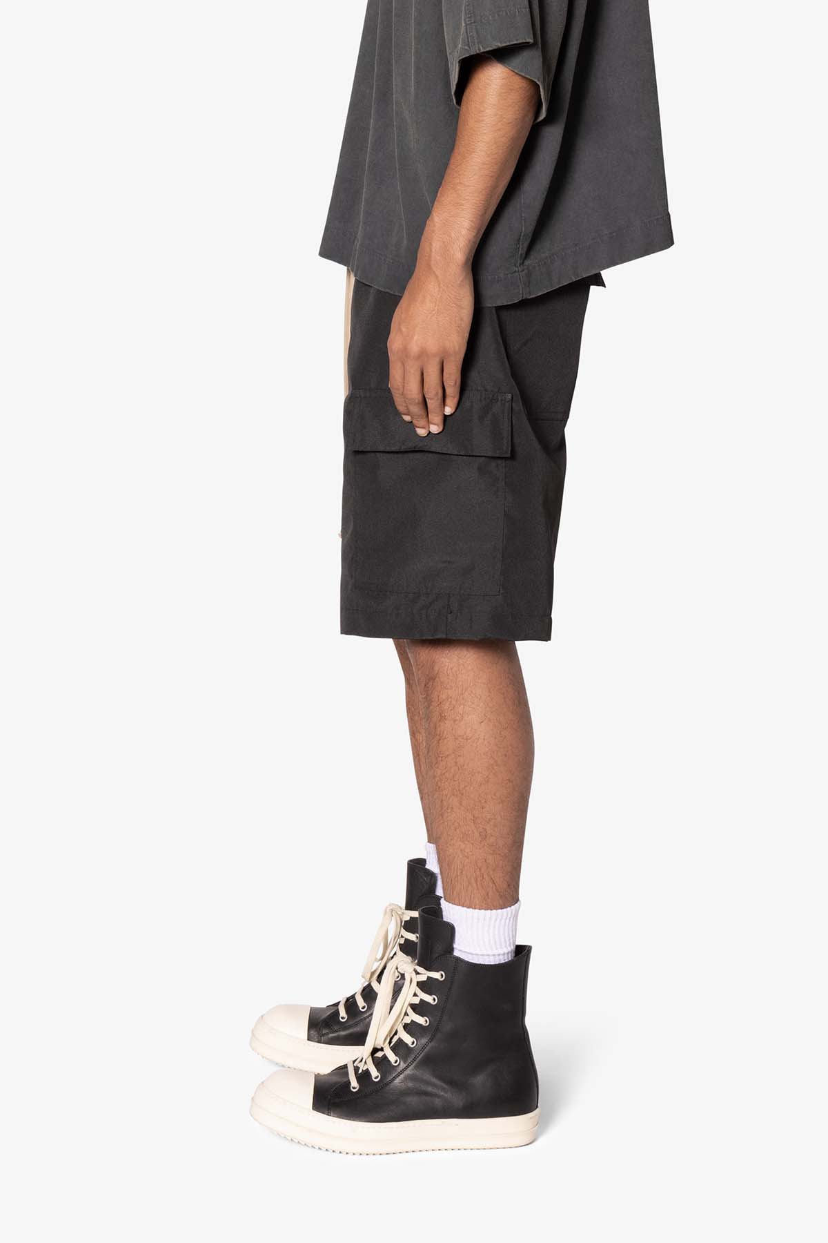 パンツ MLVINCE NYLON CARGO SHORTS BLACK 34inch Rave Double Cargo Shorts - Black | mnml