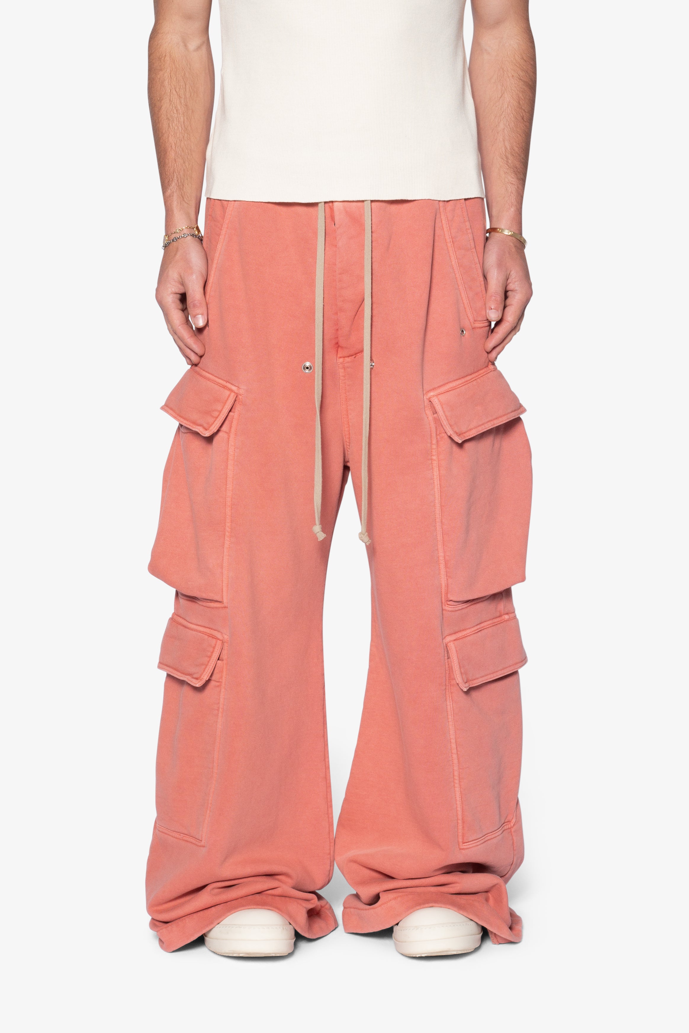 Rave Double Cargo Sweatpants - Washed Mauve | mnml | shop now 