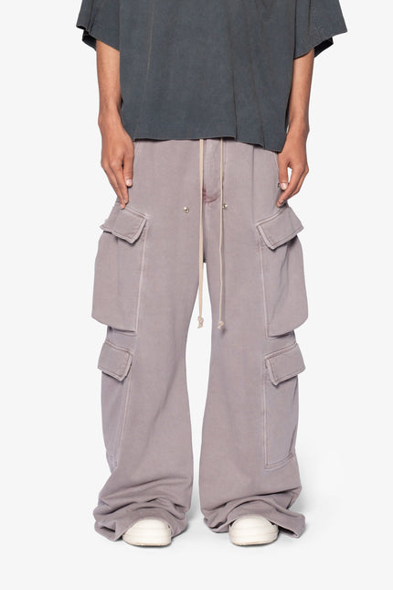 Rave Double Cargo Sweatpants - Washed Mauve