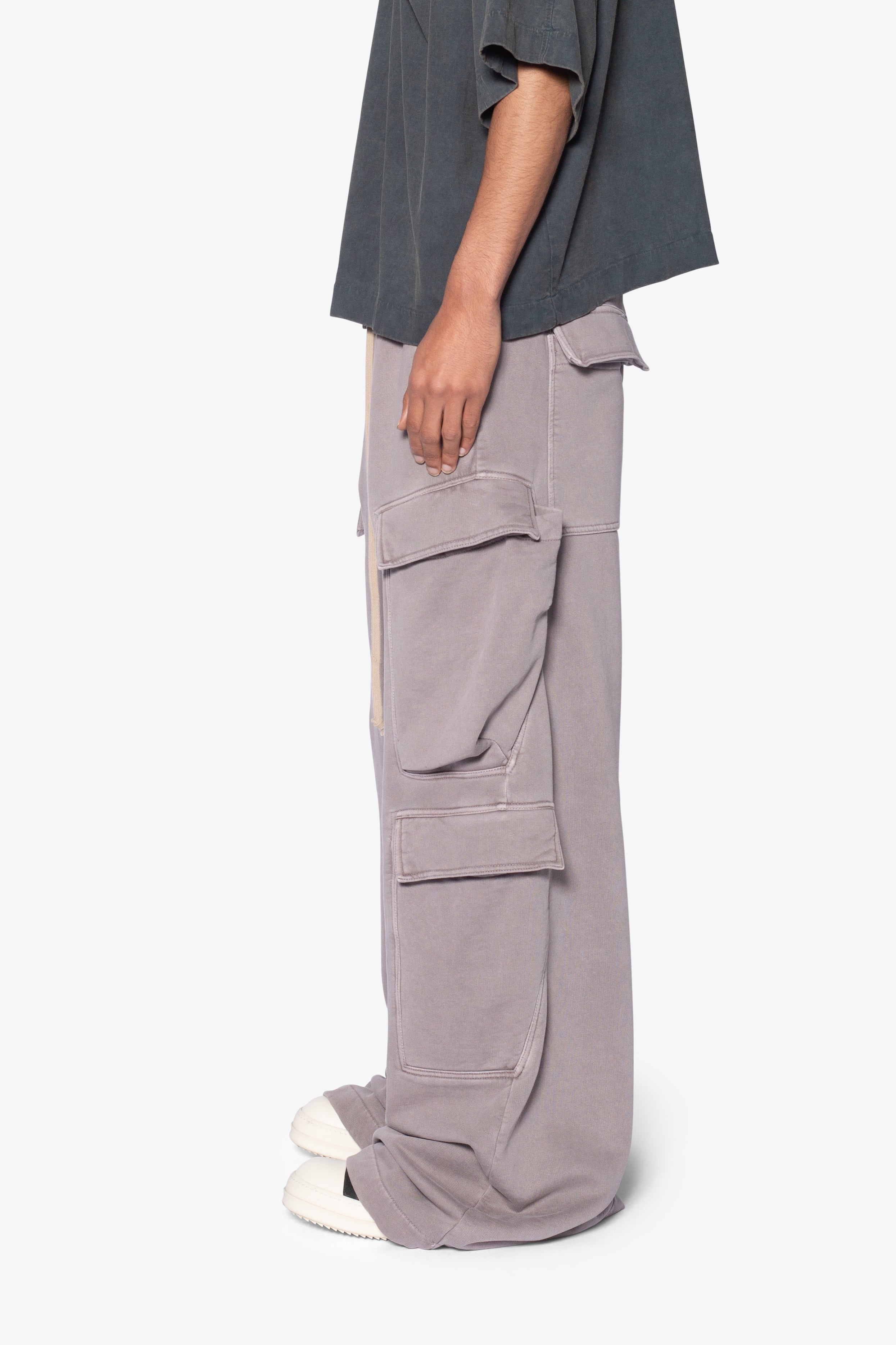 Rave Double Cargo Sweatpants - Washed Mauve | mnml | shop now