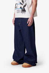 Raw Baggy Rave Denim - Rinsed Indigo
