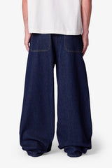 Raw Baggy Rave Denim - Rinsed Indigo