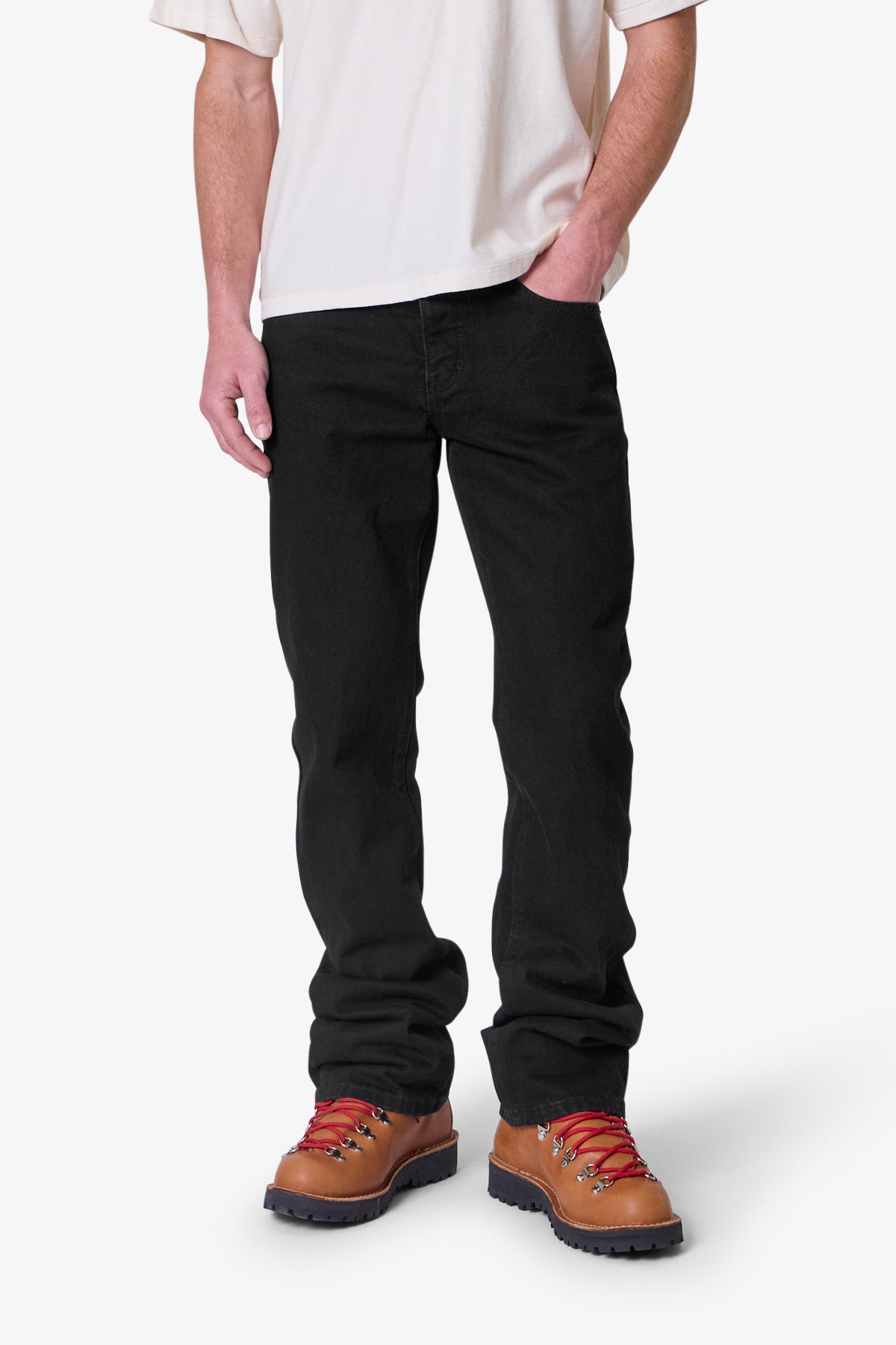 Raw Bootcut Denim - Rinsed Black | mnml