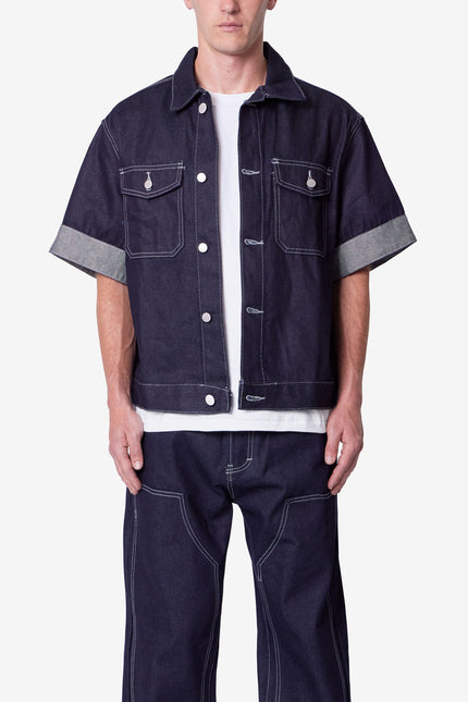 Raw Denim Work Shirt - Blue
