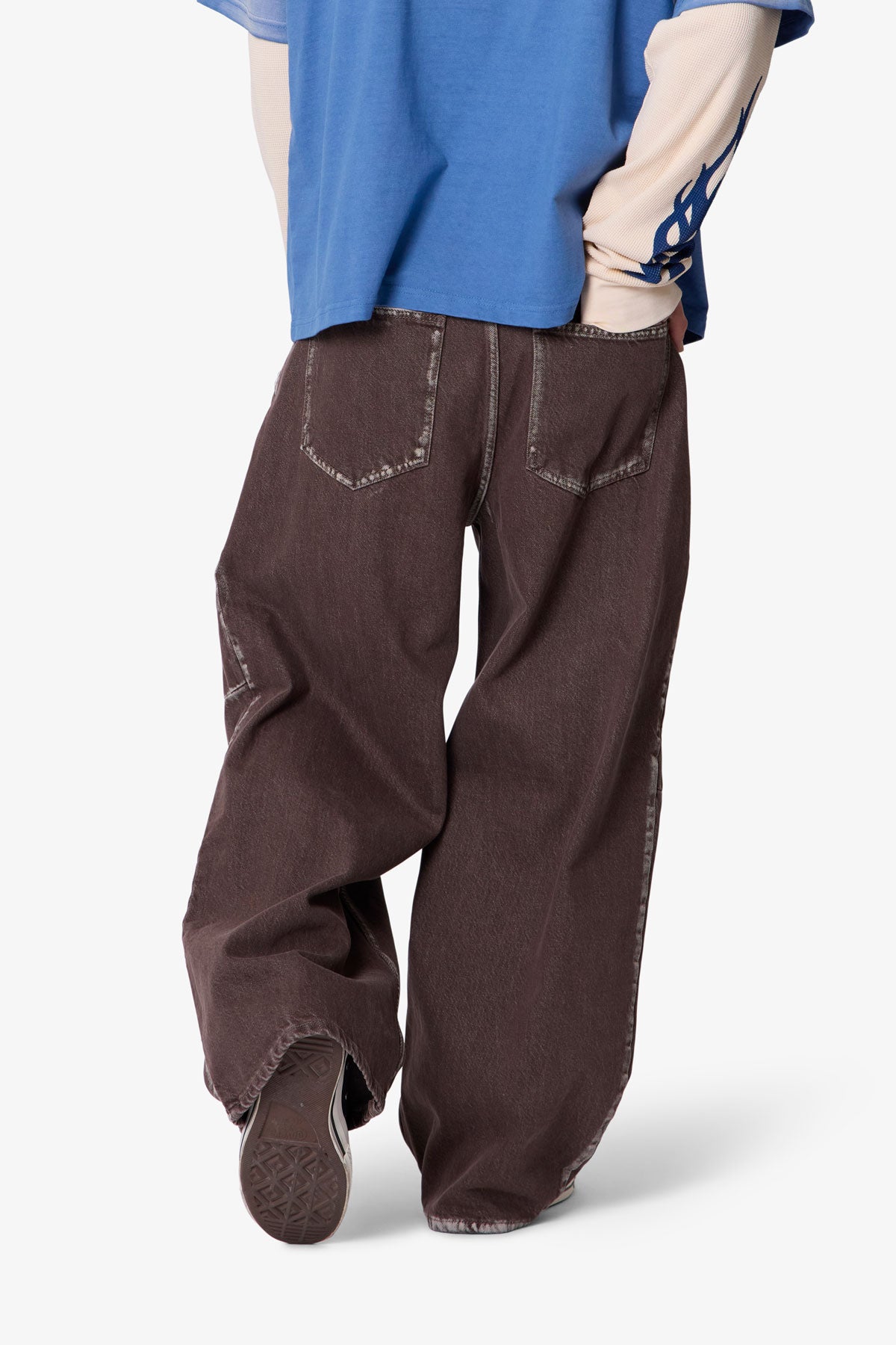 Raw Pleated Denim - Rinsed Brown | mnml