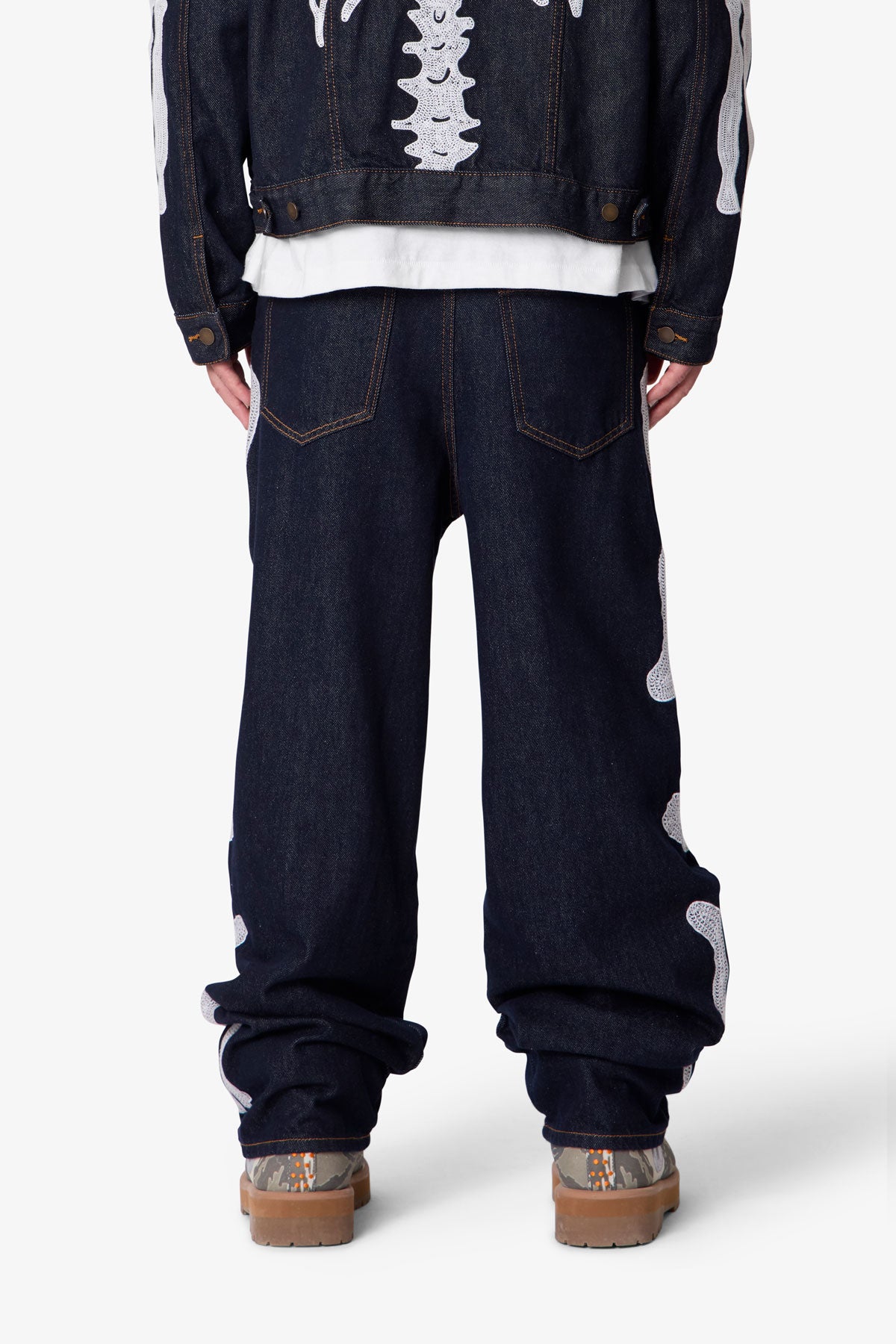 Raw Skeleton Baggy Denim - Rinsed Indigo | mnml