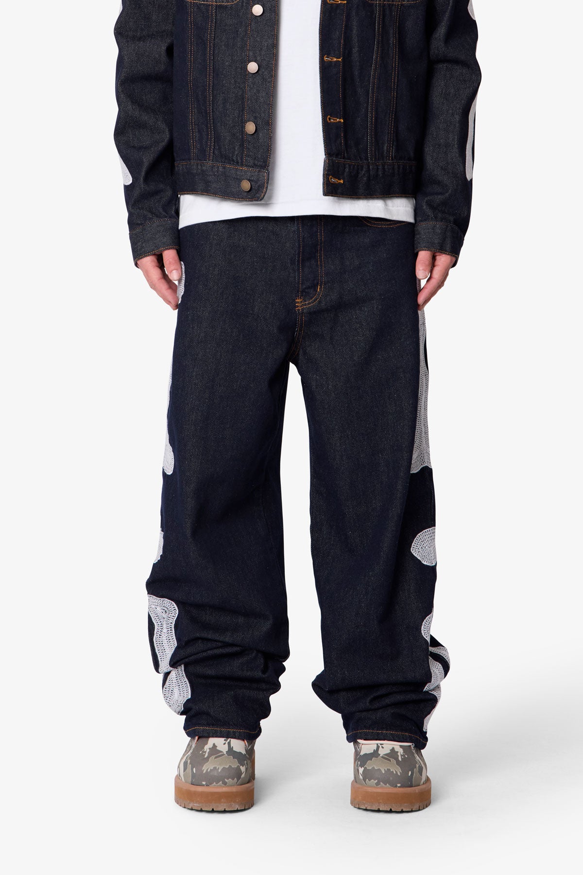 Raw Skeleton Baggy Denim - Rinsed Indigo | mnml