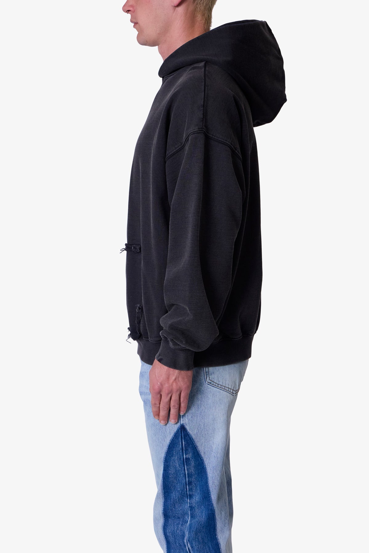 Raw Stitch Hoodie - Black | mnml | shop now