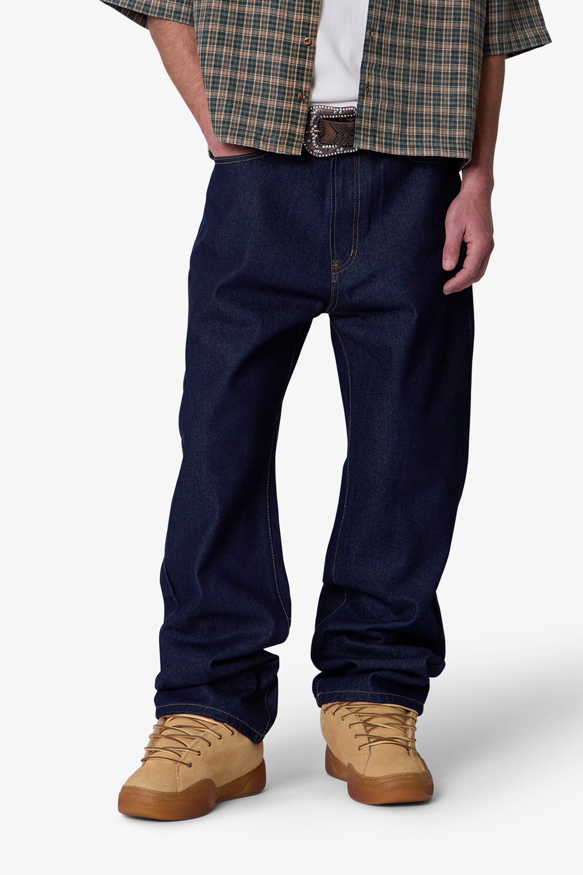 Raw Ultra Baggy Denim - Rinsed Indigo | mnml