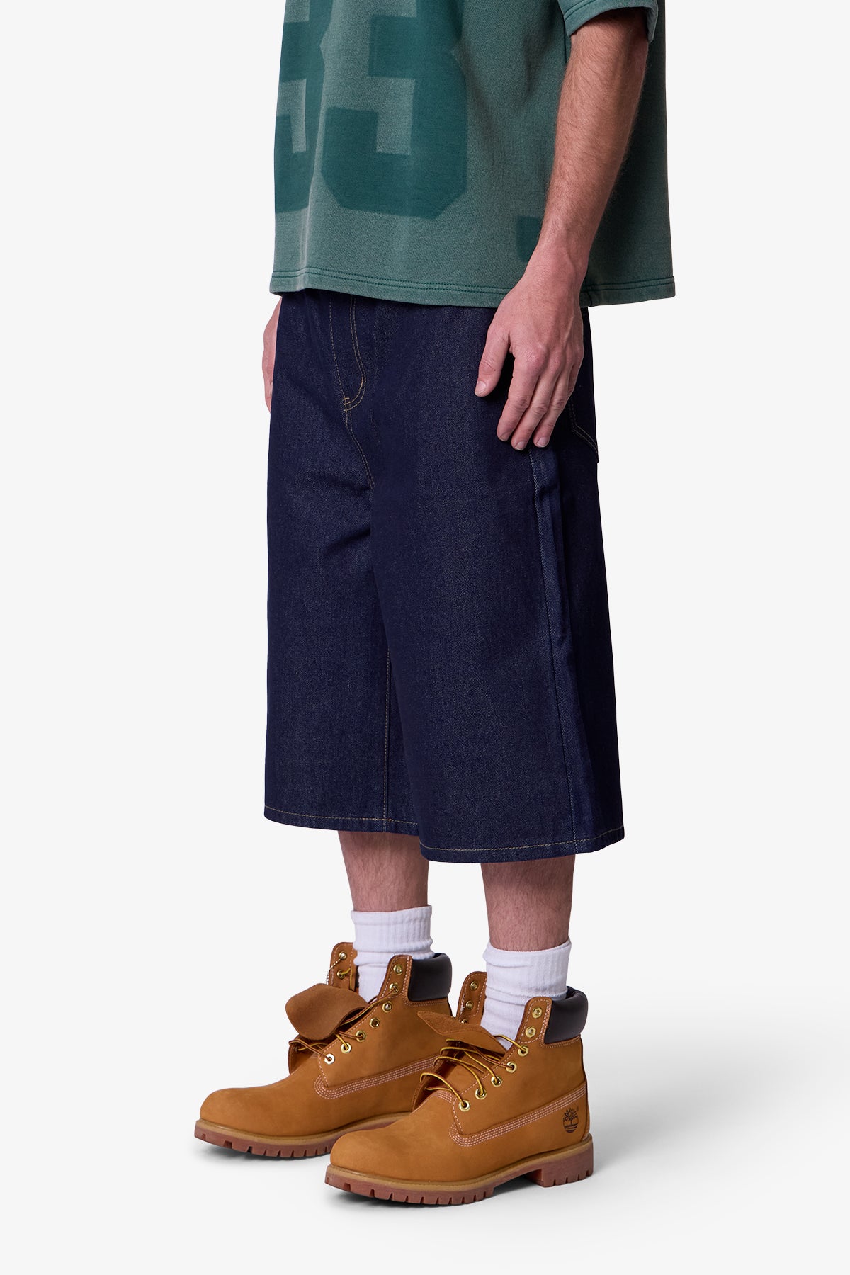 Raw Ultra Baggy Denim Shorts - Rinsed Indigo | mnml