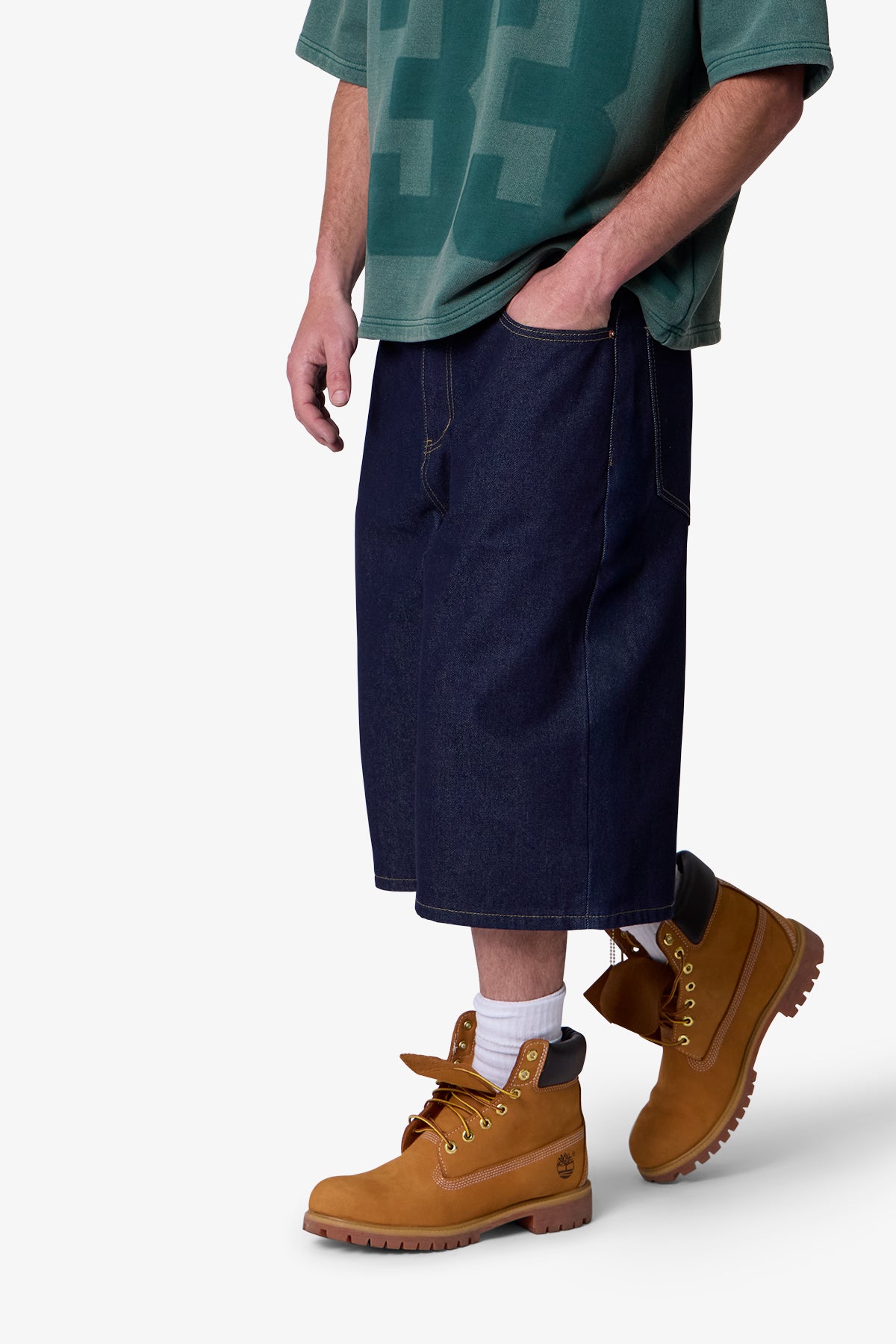 Raw Ultra Baggy Denim Shorts - Rinsed Indigo | mnml