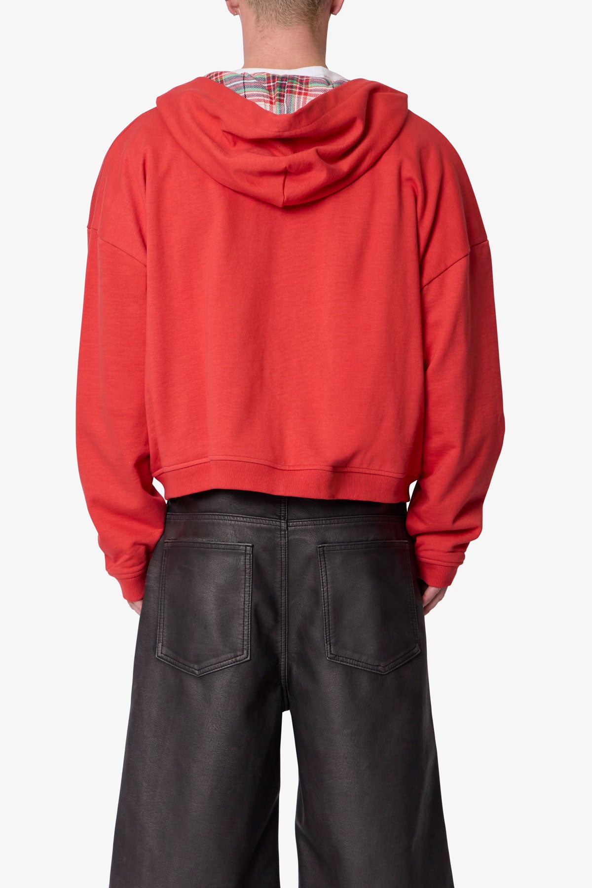 Reversible Flannel Zip Up Hoodie - Red | mnml